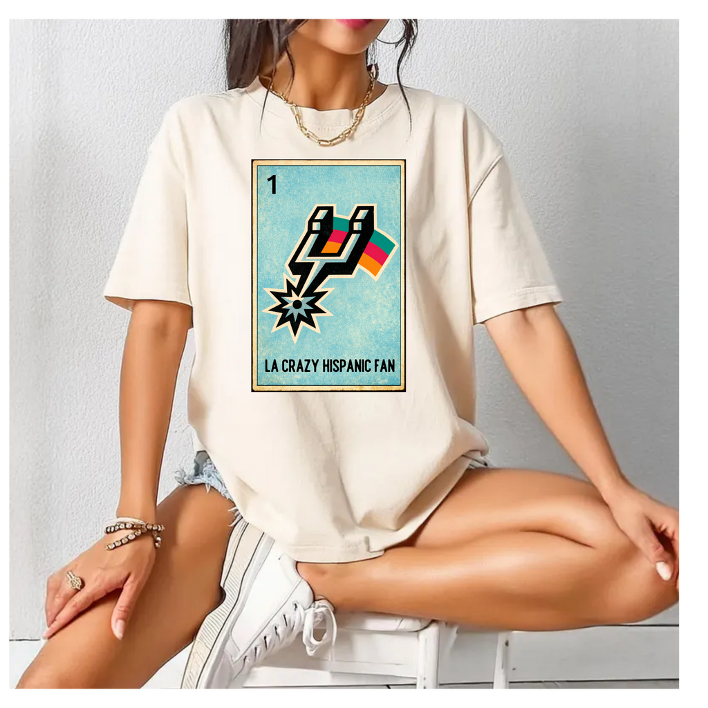 T-Shirt — La Crazy Hispanic Fan Lotería Card Graphic